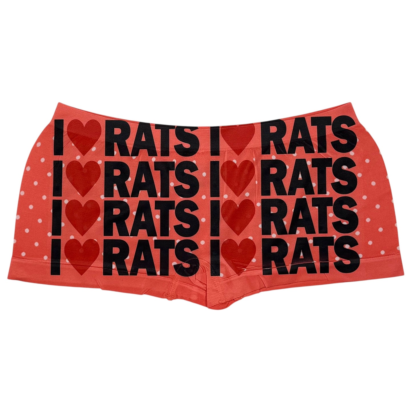 I LOVE RATS ORANGE POLKA DOT BOYSHORT UNDIES - XL
