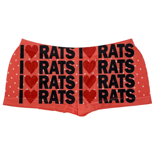 I LOVE RATS ORANGE POLKA DOT BOYSHORT UNDIES - XL