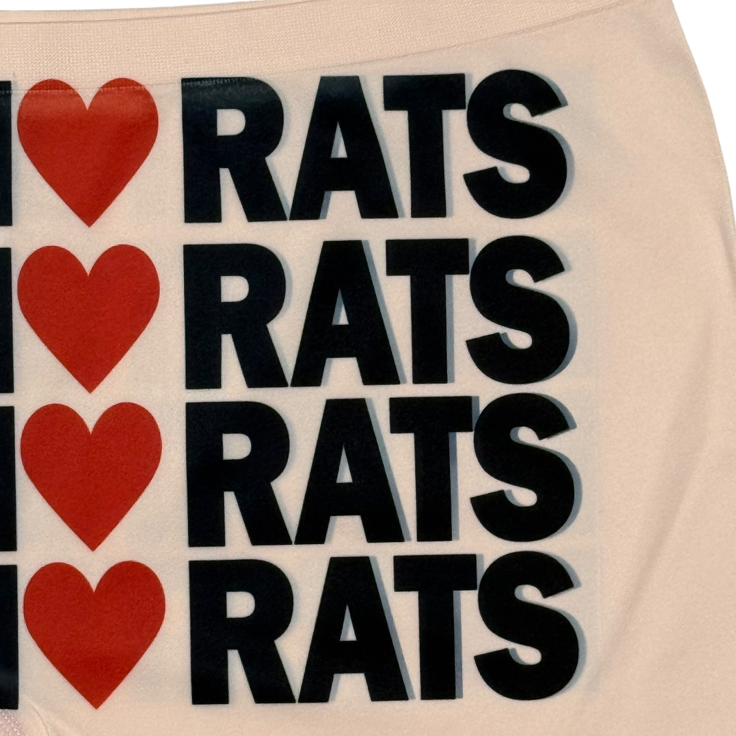 I <3 RATS PEACH BOYSHORT UNDIES - 2XL