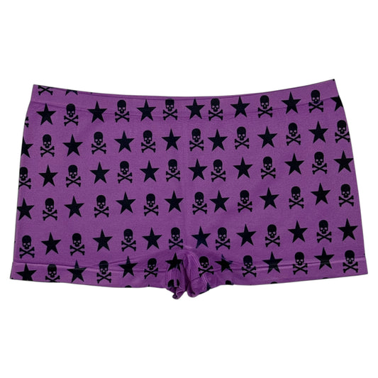 STARRY SKULLS PURPLE BOYSHORT UNDIES - L
