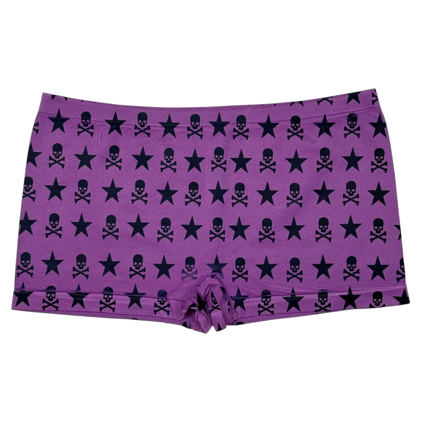 STARRY SKULLS PURPLE BOYSHORT UNDIES - L