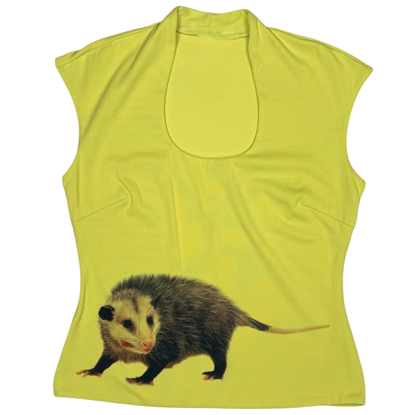 OPOSSUM CHARTREUSE CAP SLEEVE TOP - M