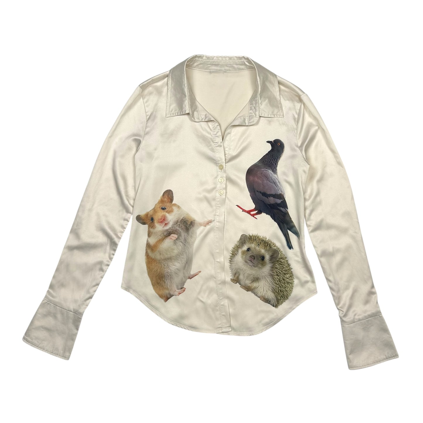 CRITTER CREAM BUTTON UP - XS