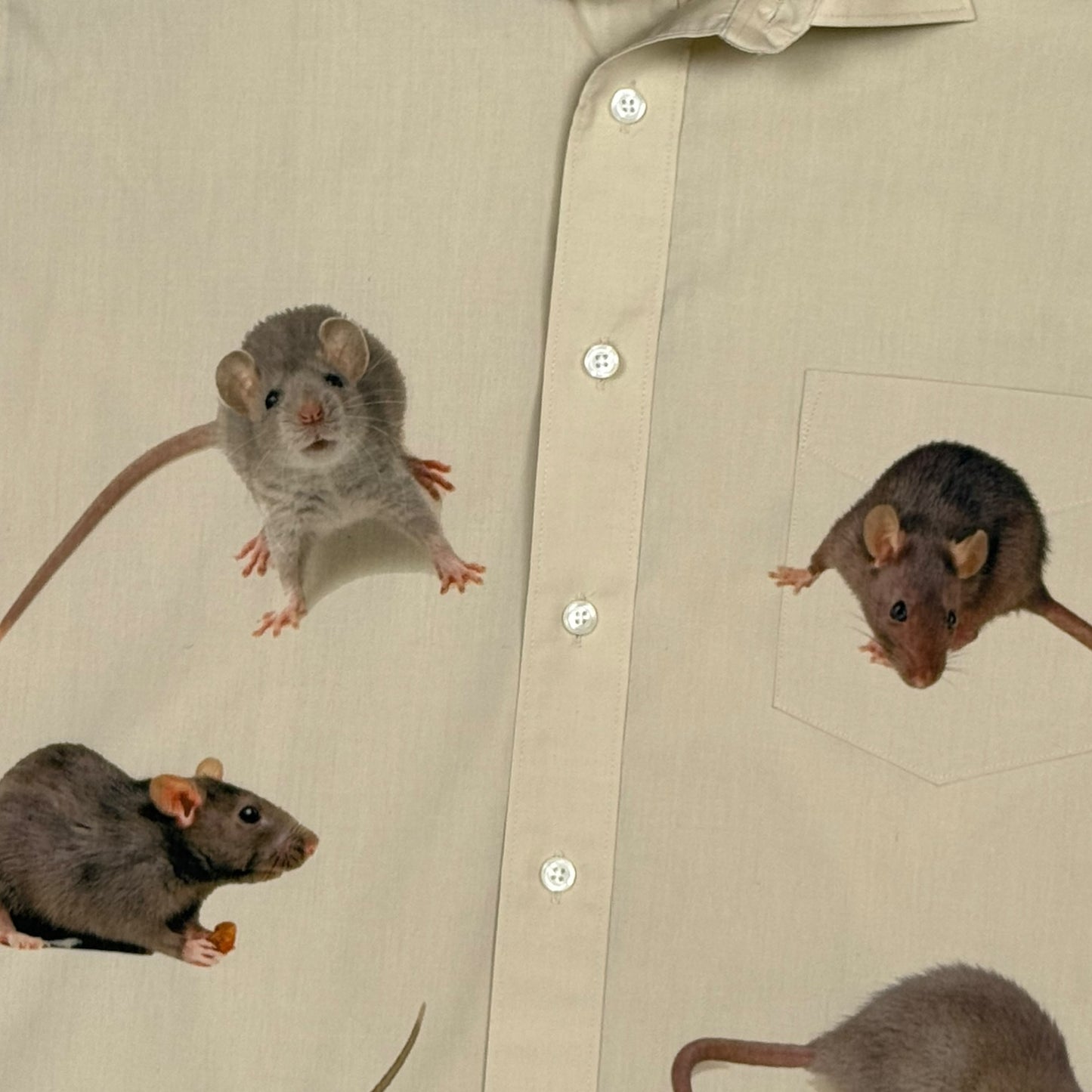 RATS TAN BUTTON UP - L