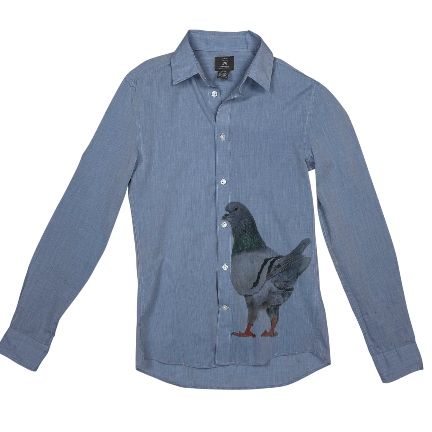 SASSY PIGEON BLUE BUTTON UP - XS