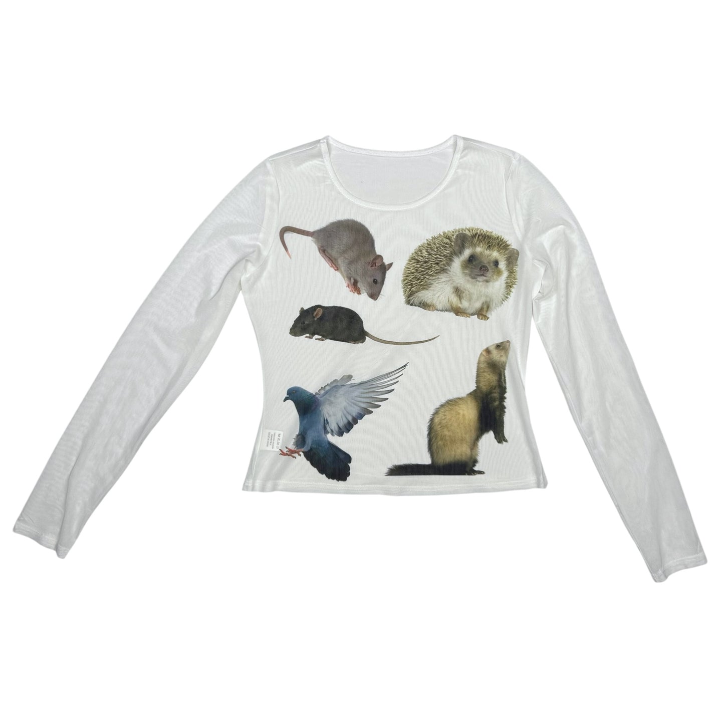 CRITTER WHITE MESH LONG SLEEVE - L