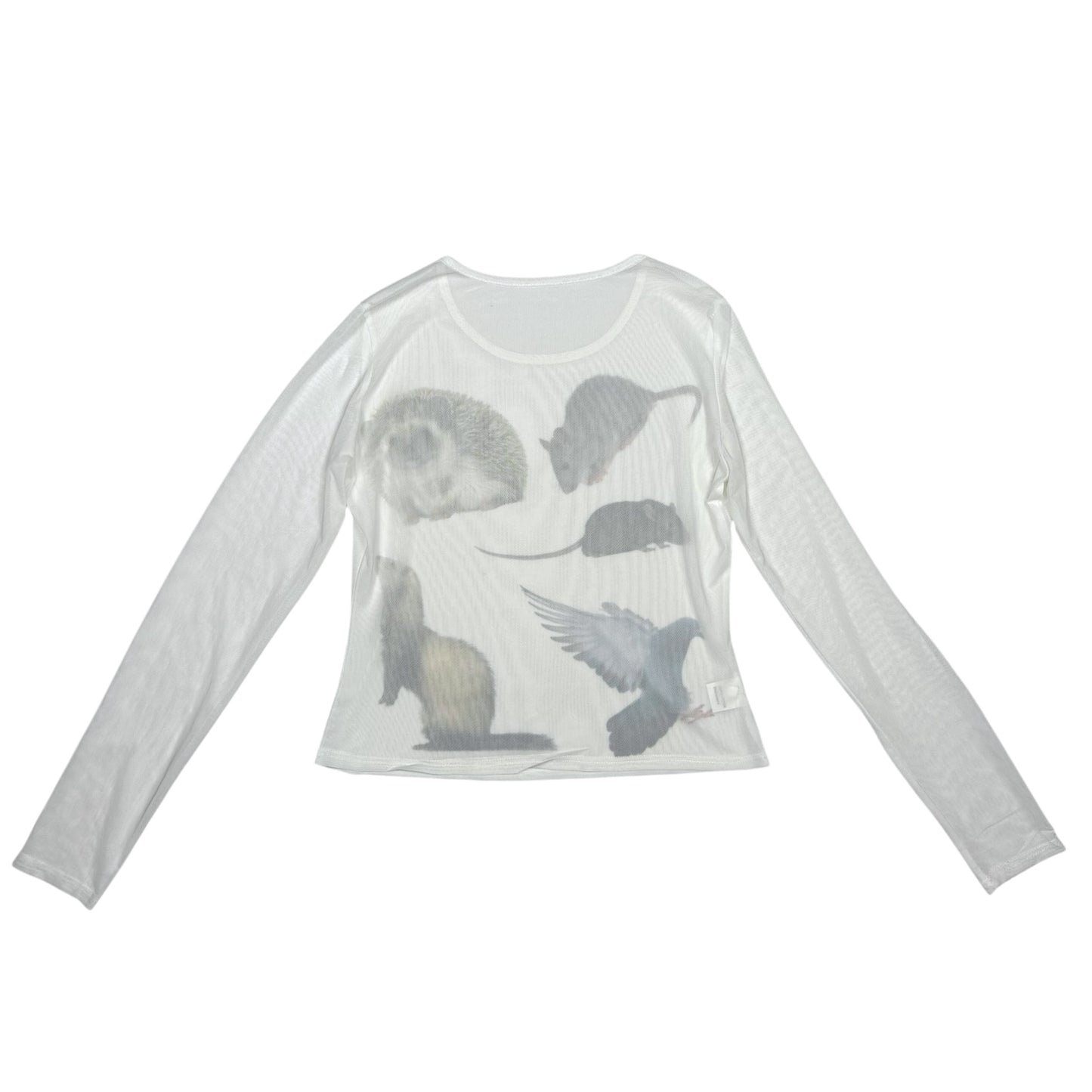 CRITTER WHITE MESH LONG SLEEVE - L