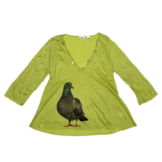 PIGEON CHARTRUSE WHIMSY BLOUSE - M