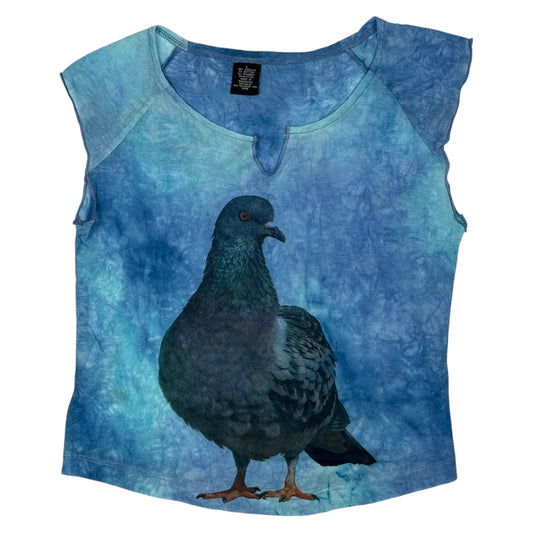 PIGEON TIE DYE CROPPED BABY TEE - KIDS L/XXS/XS