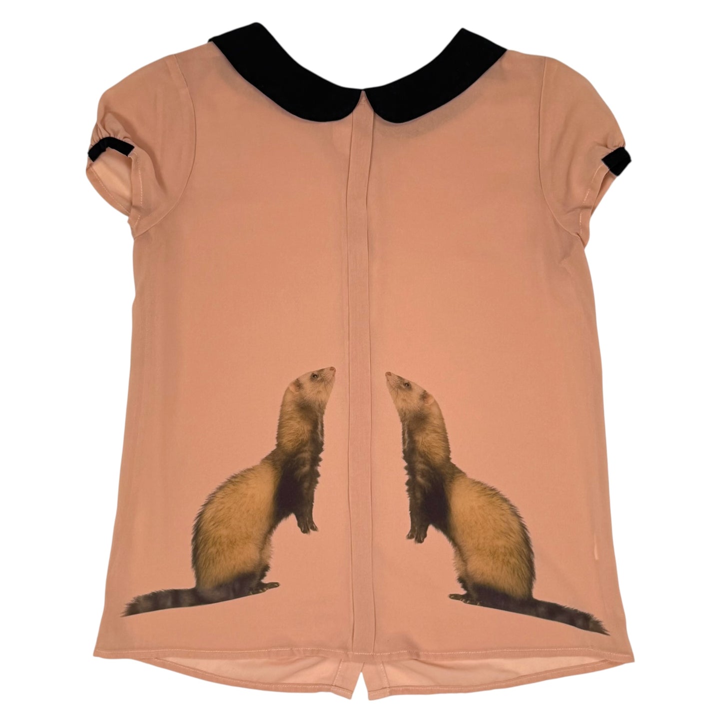 FERRETITA PEACH COLLAR BLOUSE - S