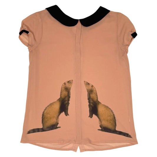 FERRETITA PEACH COLLAR BLOUSE - S
