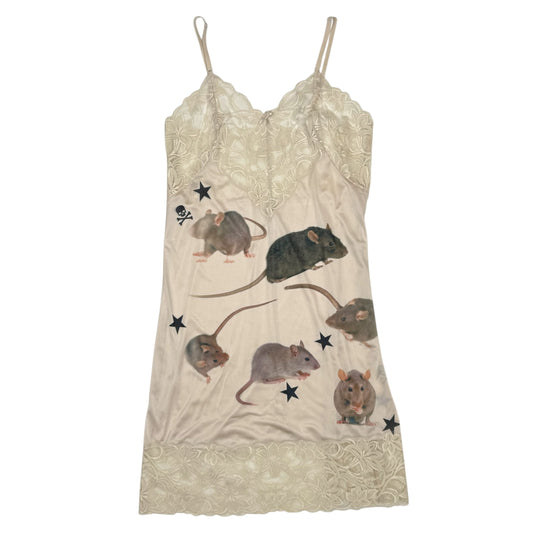 PUNK RAT BEIGE SLIP DRESS - S