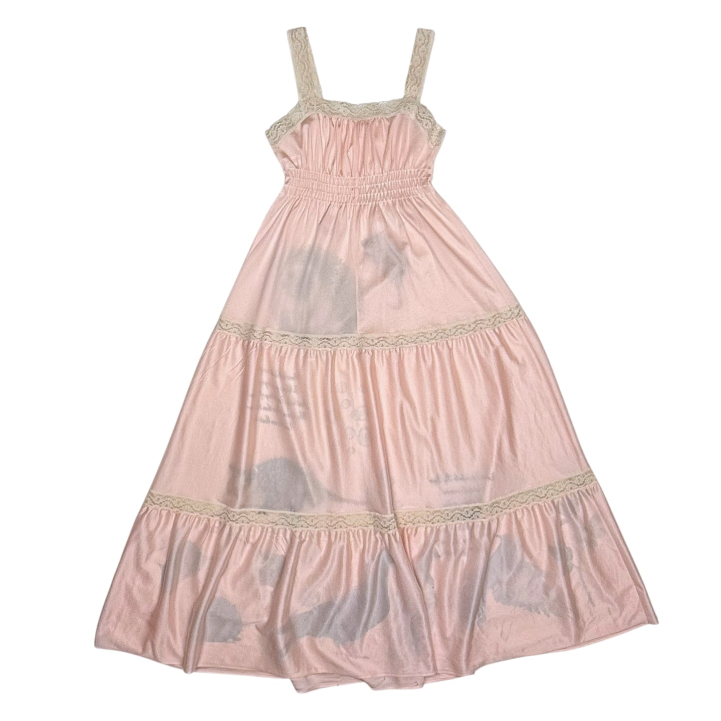 CRITTER OR VEGAS? PINK TIERED DRESS - S