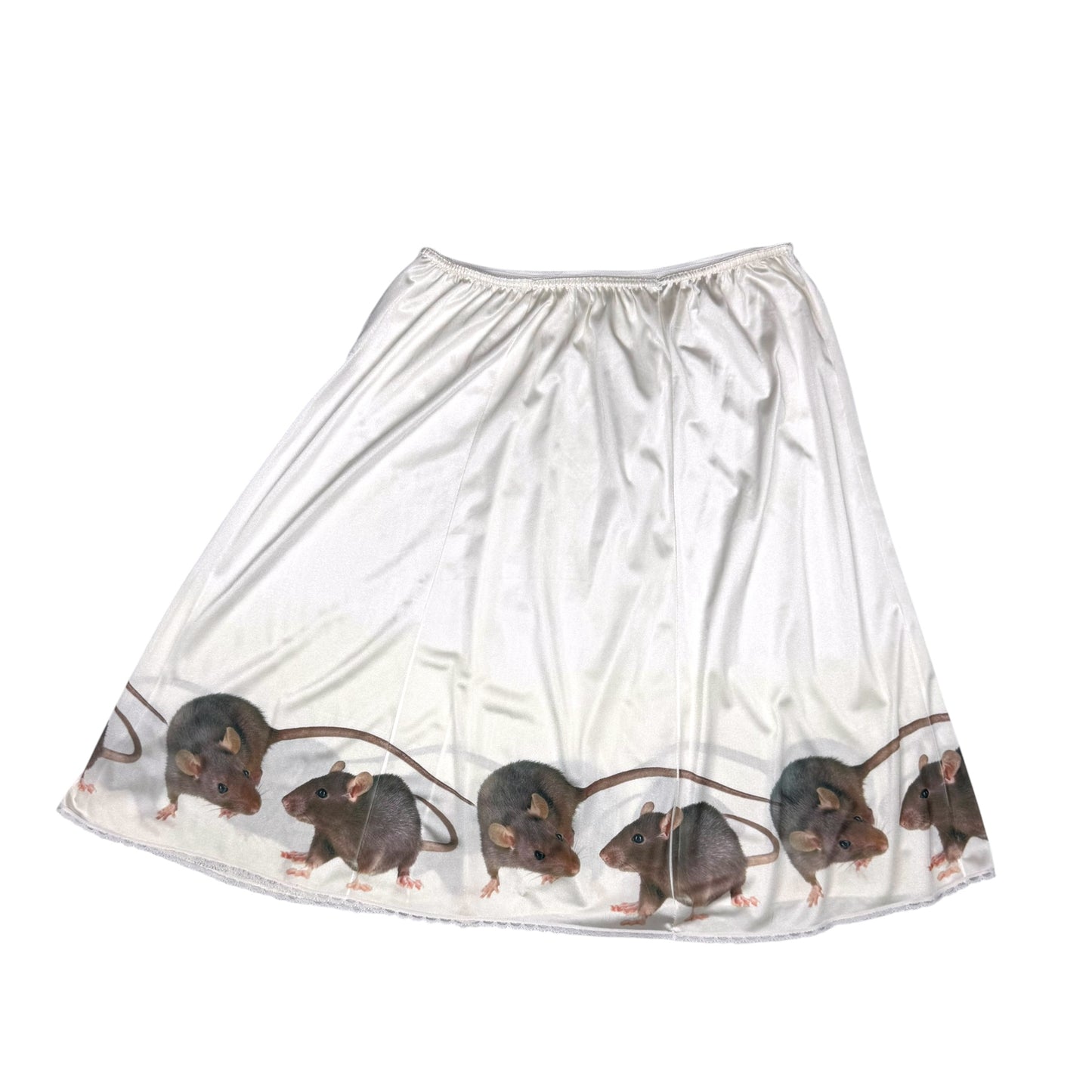 RAT FRIENDS WHITE LONG SKIRT - 2X