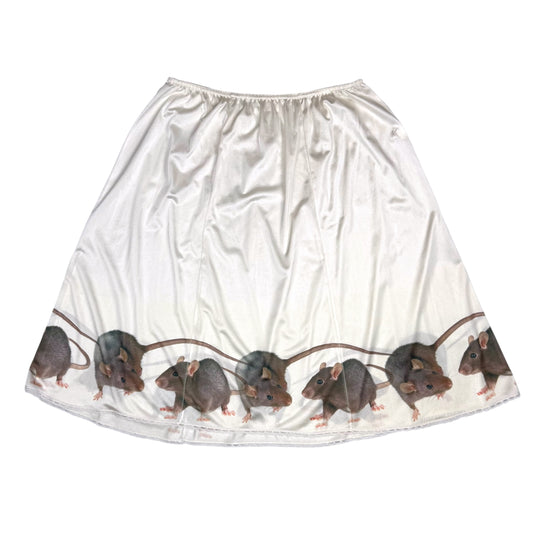 RAT FRIENDS WHITE LONG SKIRT - 2X