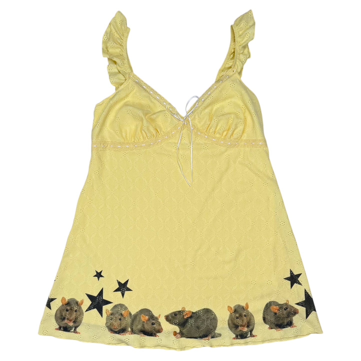 RAT LINE UP BABYDOLL YELLOW DRESS - 2X