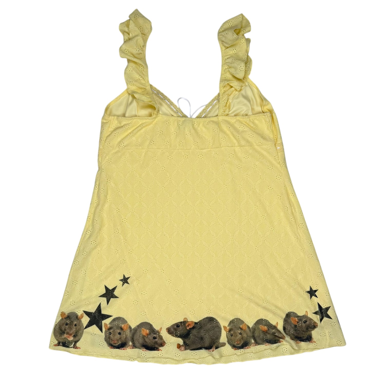 RAT LINE UP BABYDOLL YELLOW DRESS - 2X