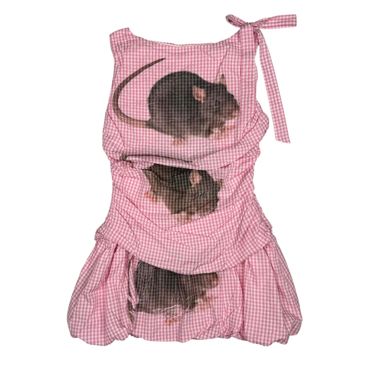 PINK GINGHAM RAT DRESS - XL