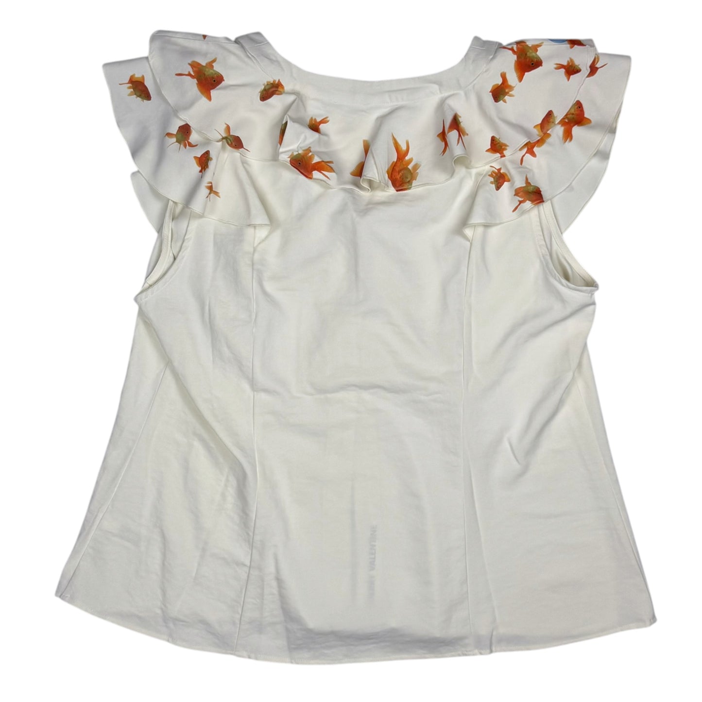 GOLDIE SLEEVELESS RUFFLED BUTTON UP BLOUSE - 2X