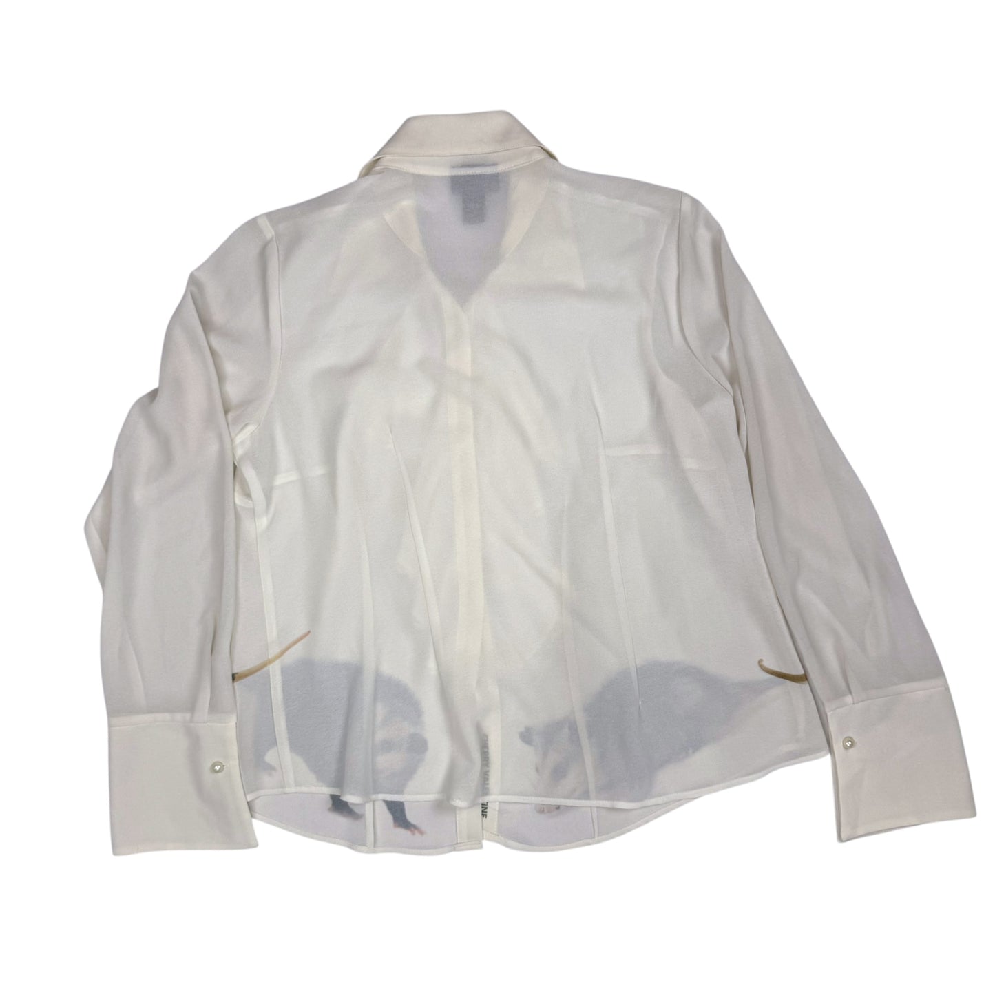 OPPOSUM CREAM RUFFLE BUTTON UP BLOUSE - 14/16