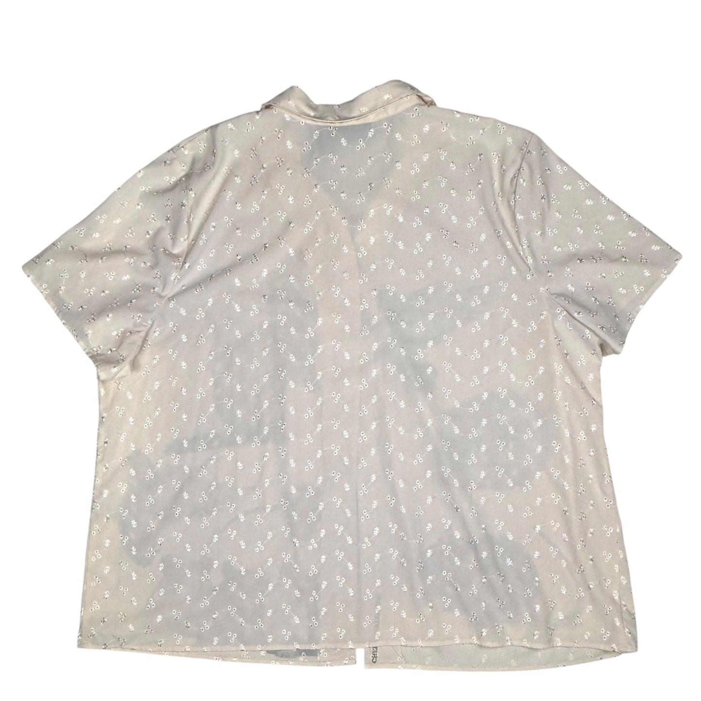 CRITTER BUTTON UP EMBROIDERED BLOUSE - 3XL