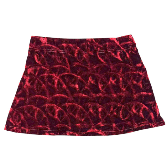 VINTAGE SASI RED VELVET MINI SKIRT - S