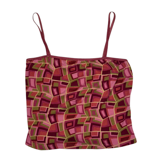 VINTAGE RUE 21 PINK GEOMETRIC PRINT CAMI TOP - S