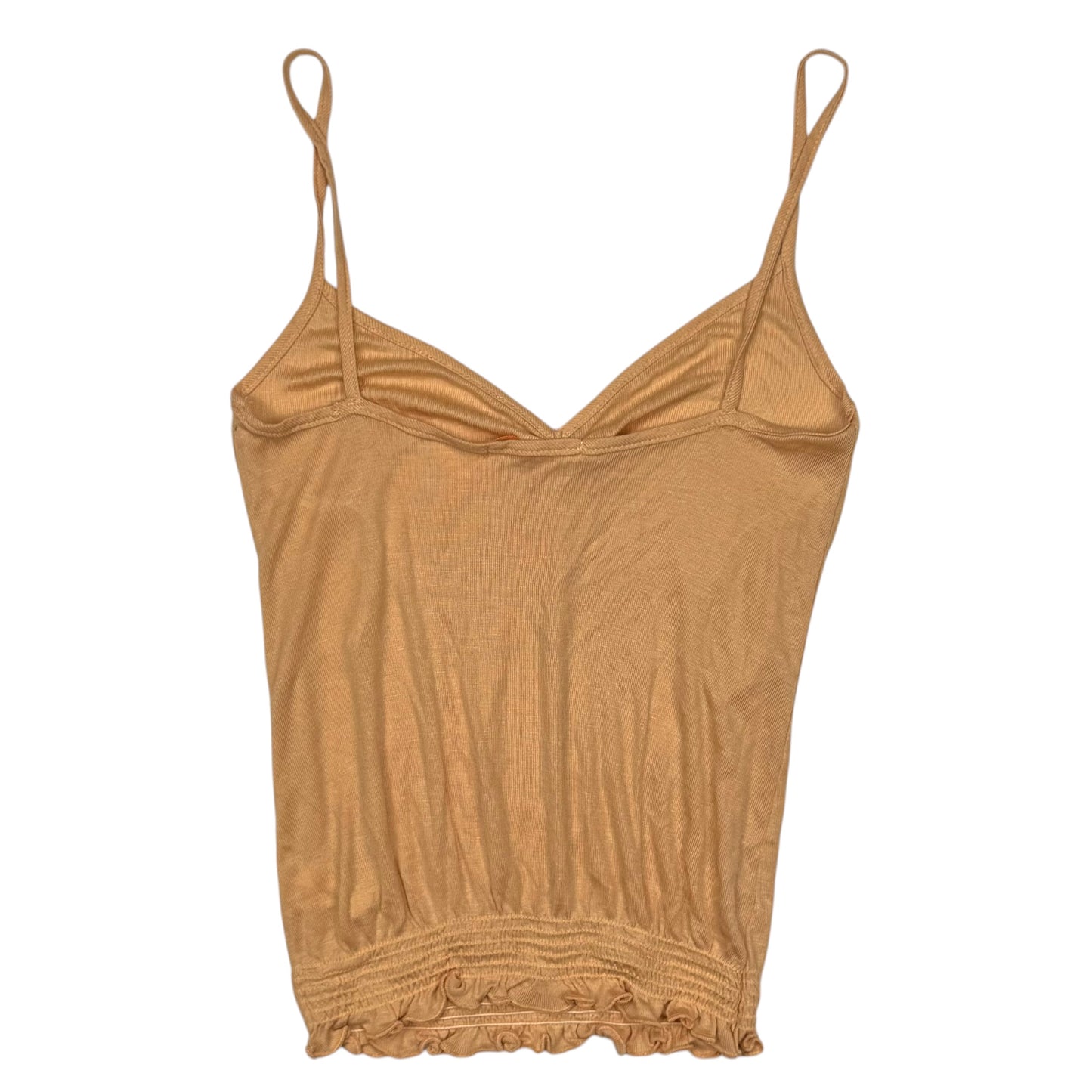 VINTAGE FOREVER 21 PEACH CAMI TOP WITH LIGHT PINK ROSETTE - XS
