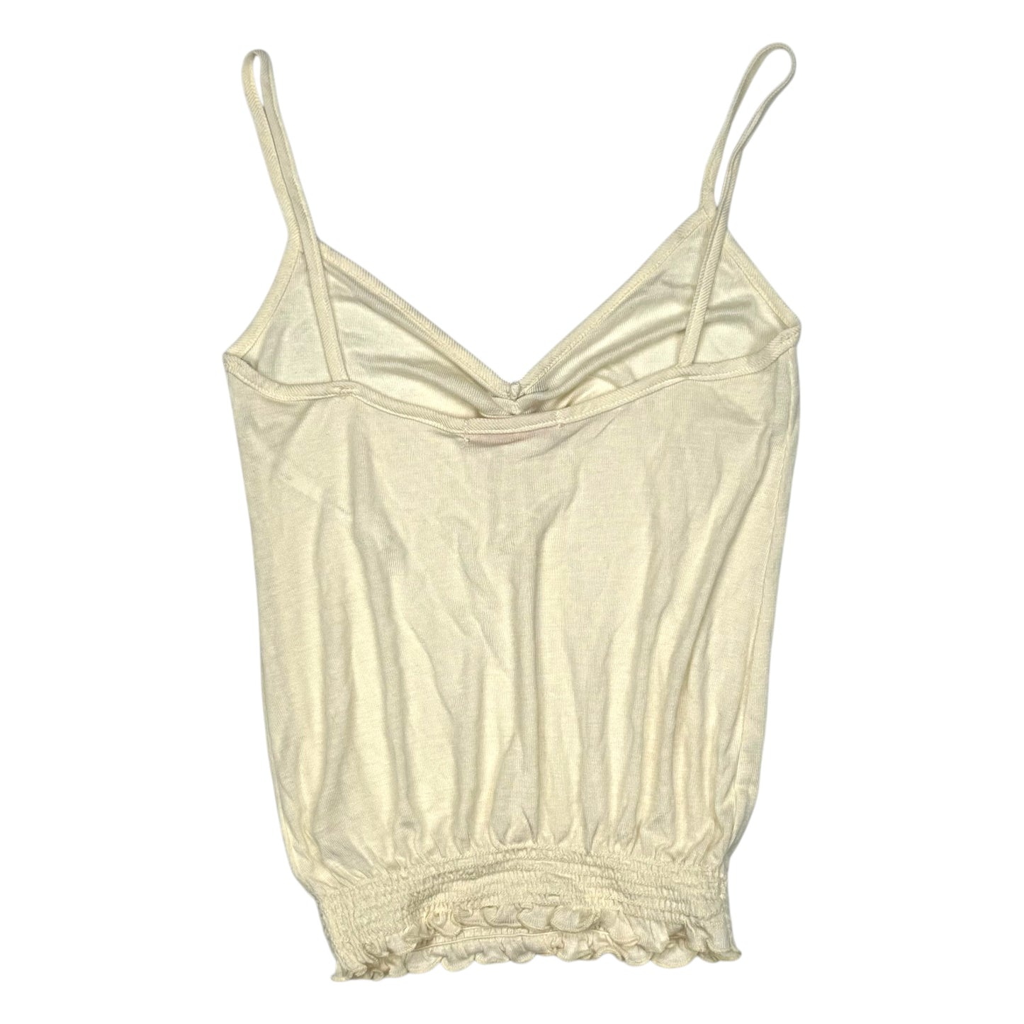 VINTAGE FOREVER 21 CREAM CAMI TOPS WITH PURPLE ROSETTE