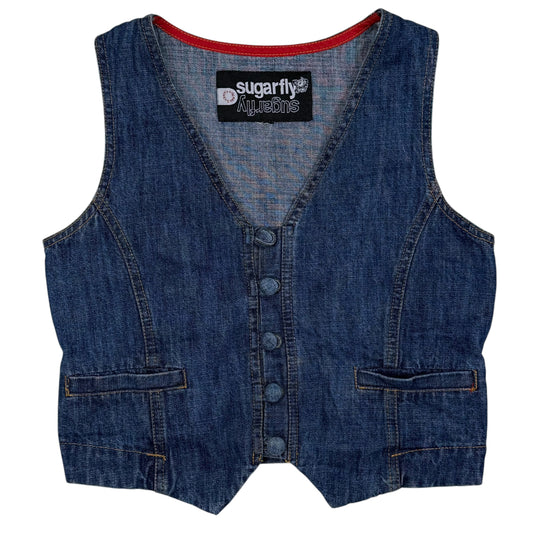 VINTAGE SUGARFLY DENIM VEST - XXS