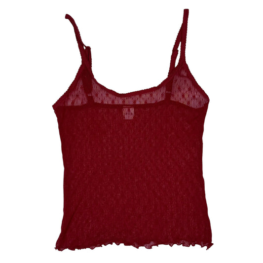 VINTAGE EXPRESS RED LACE MESH TANK TOP - L