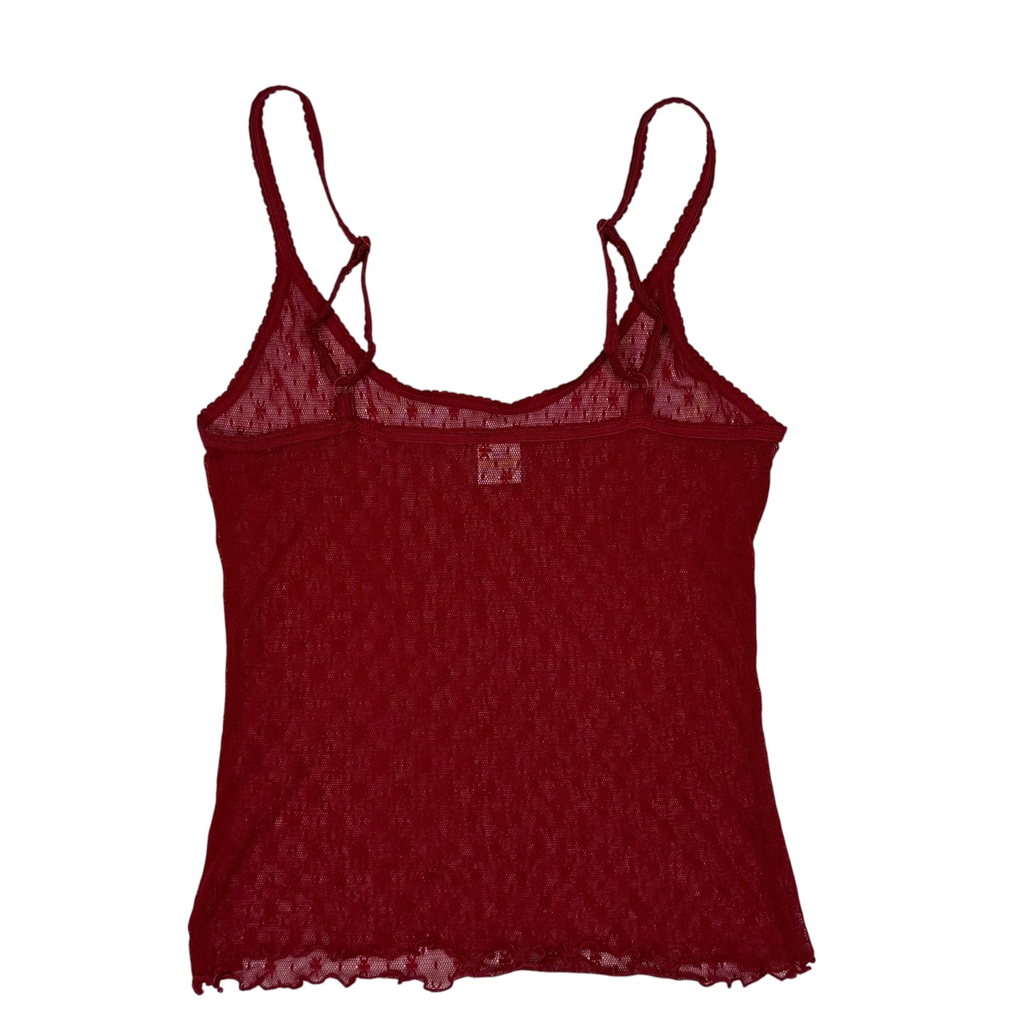 VINTAGE EXPRESS RED LACE MESH TANK TOP - L