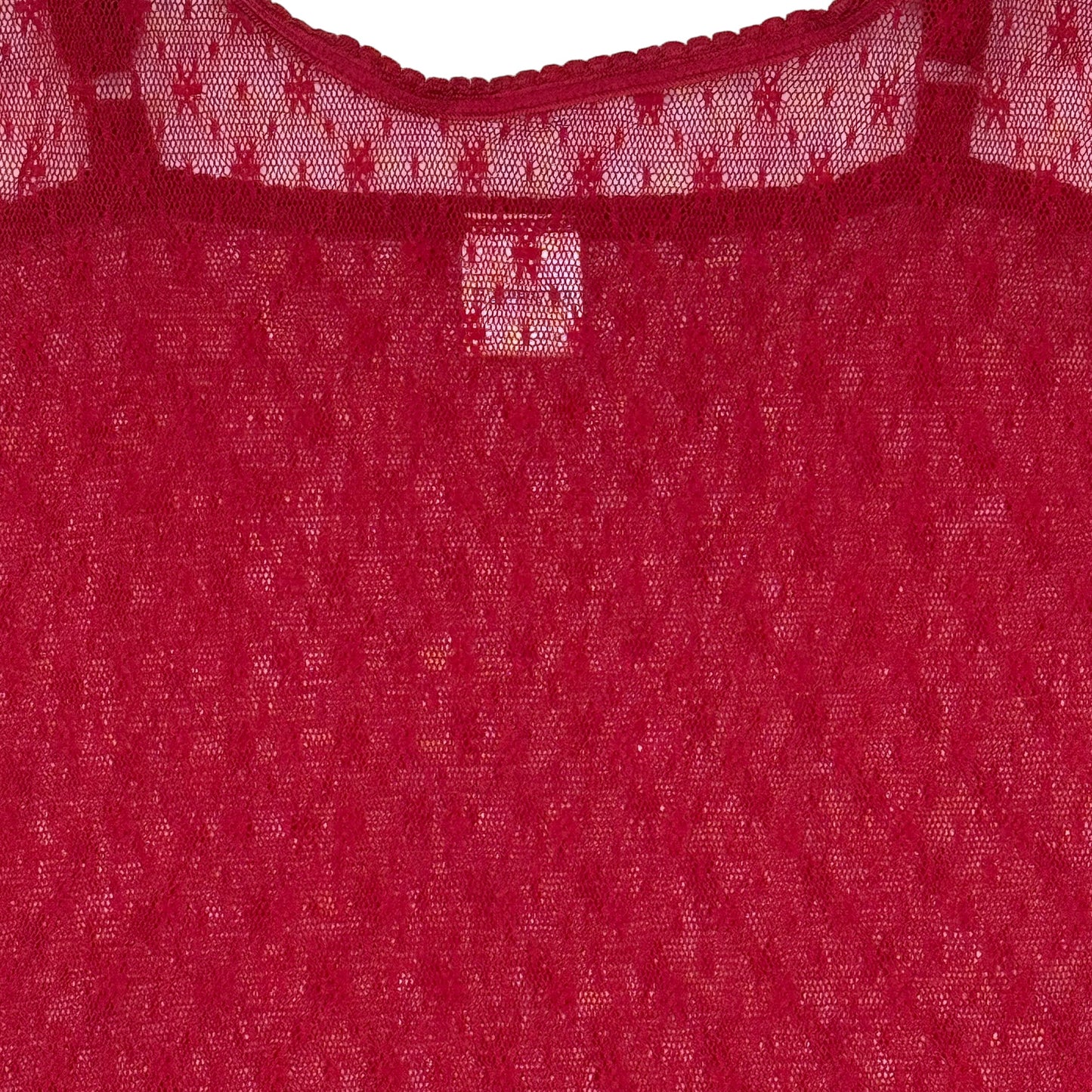 VINTAGE EXPRESS RED LACE MESH TANK TOP - L