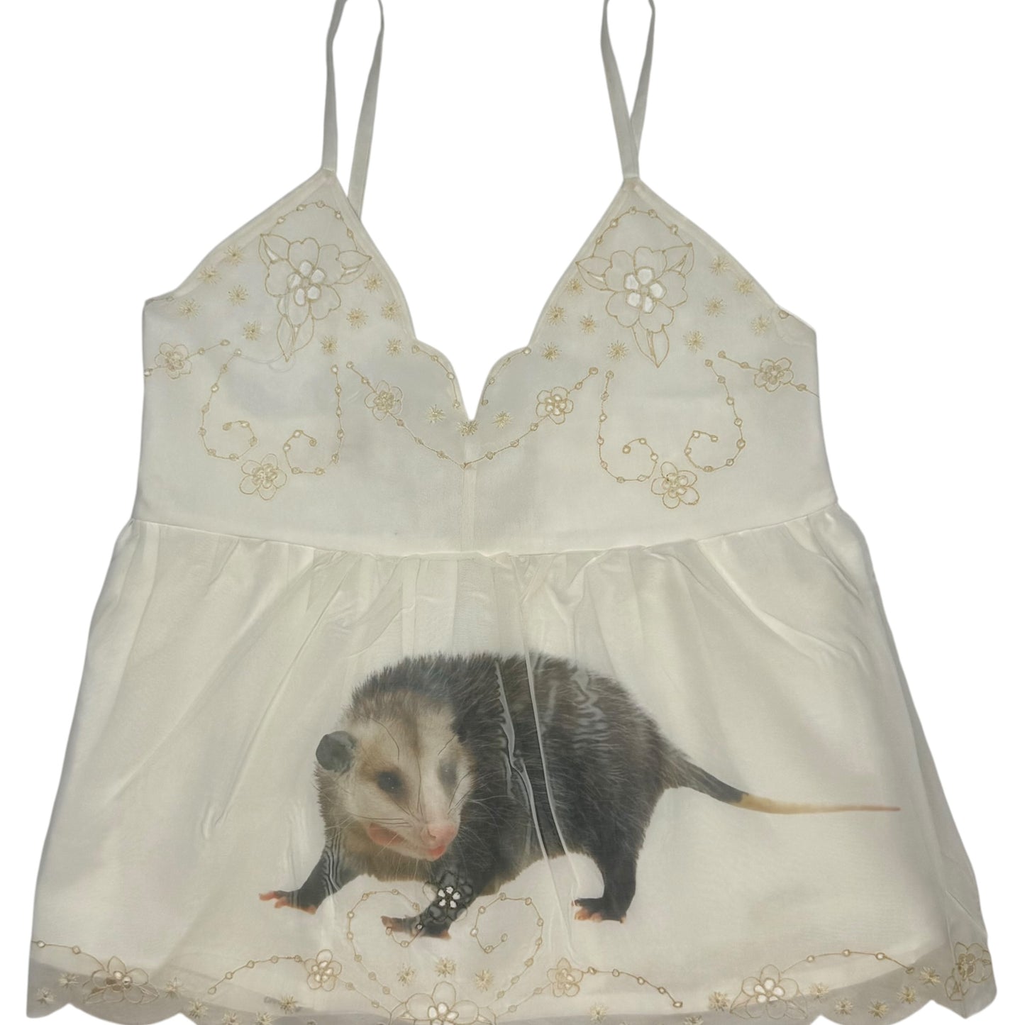 OPOSSUM WHITE PEPLUM TANK TOP SAMPLE - XXS/XS
