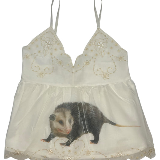 OPOSSUM WHITE PEPLUM TANK TOP SAMPLE - XXS/XS