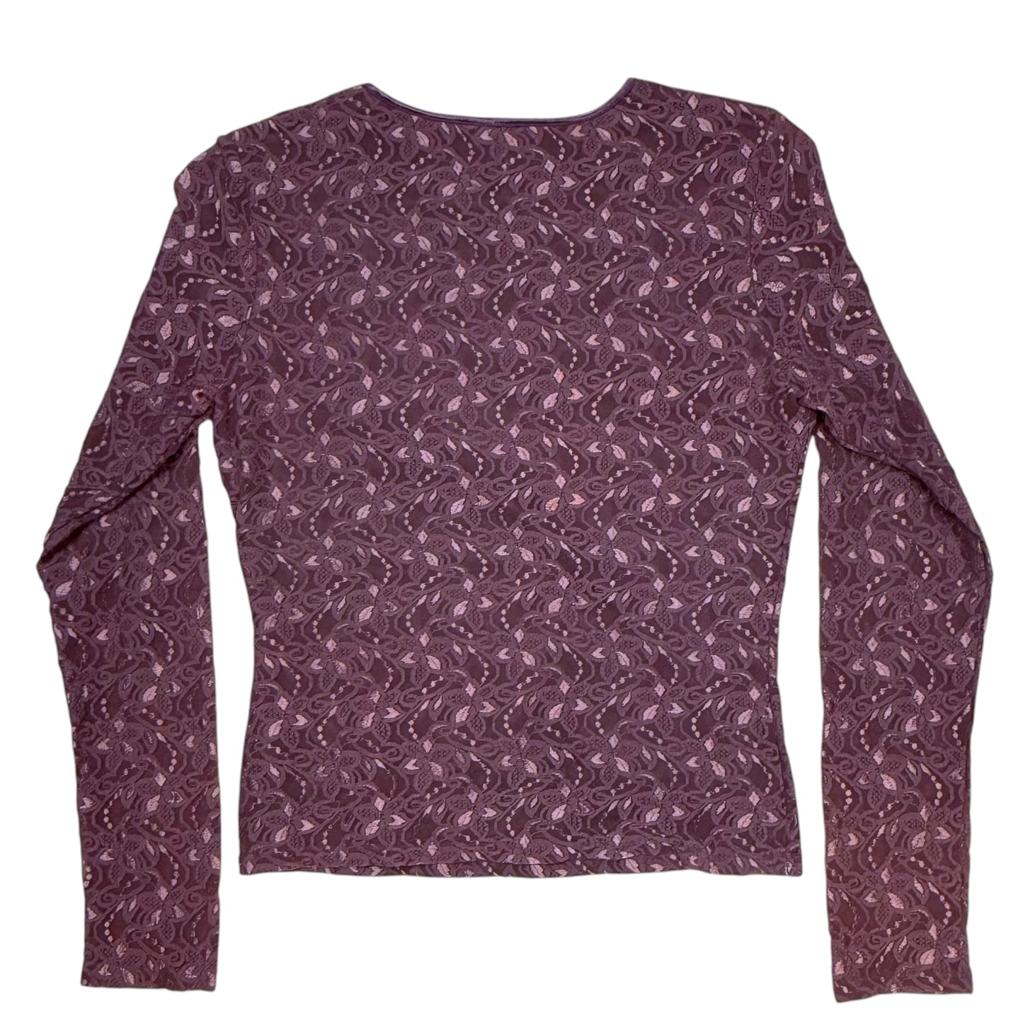 I HEART RATS PURPLE LACE LONG SLEEVE TOP - M