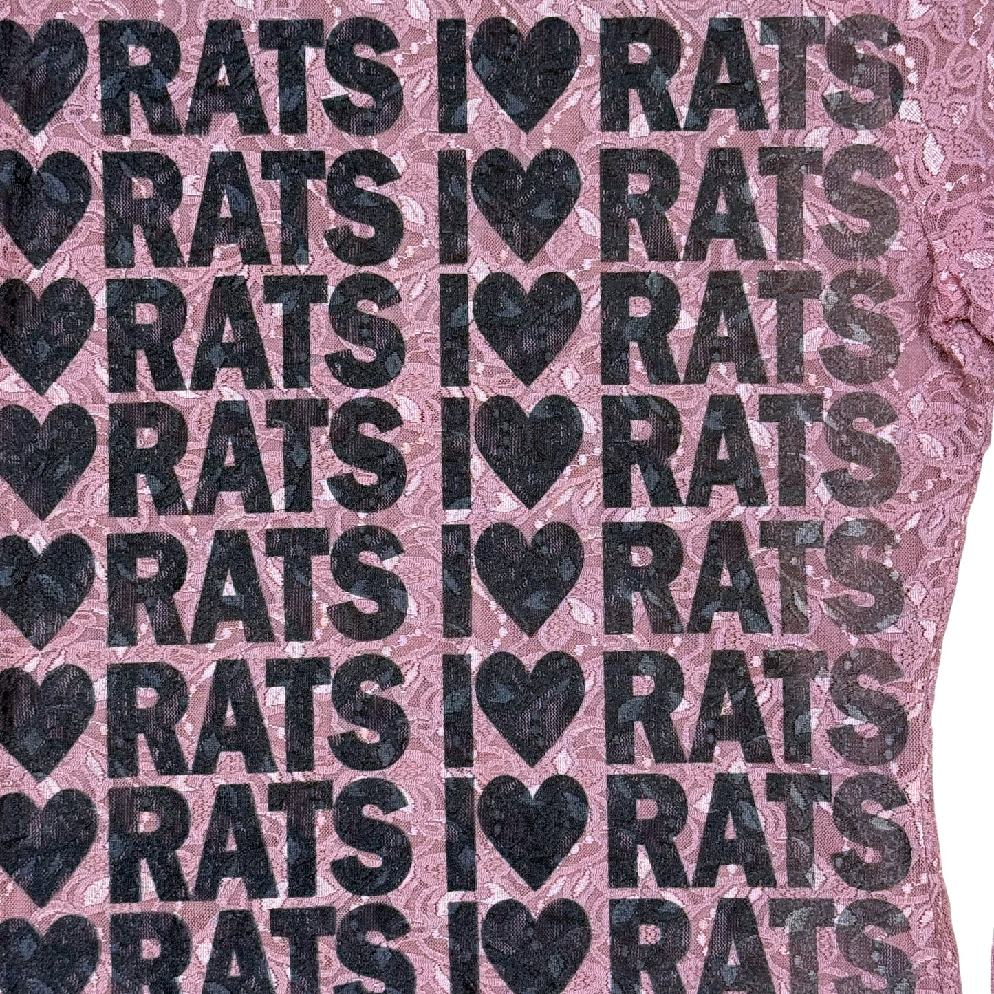 I HEART RATS PURPLE LACE LONG SLEEVE TOP - M