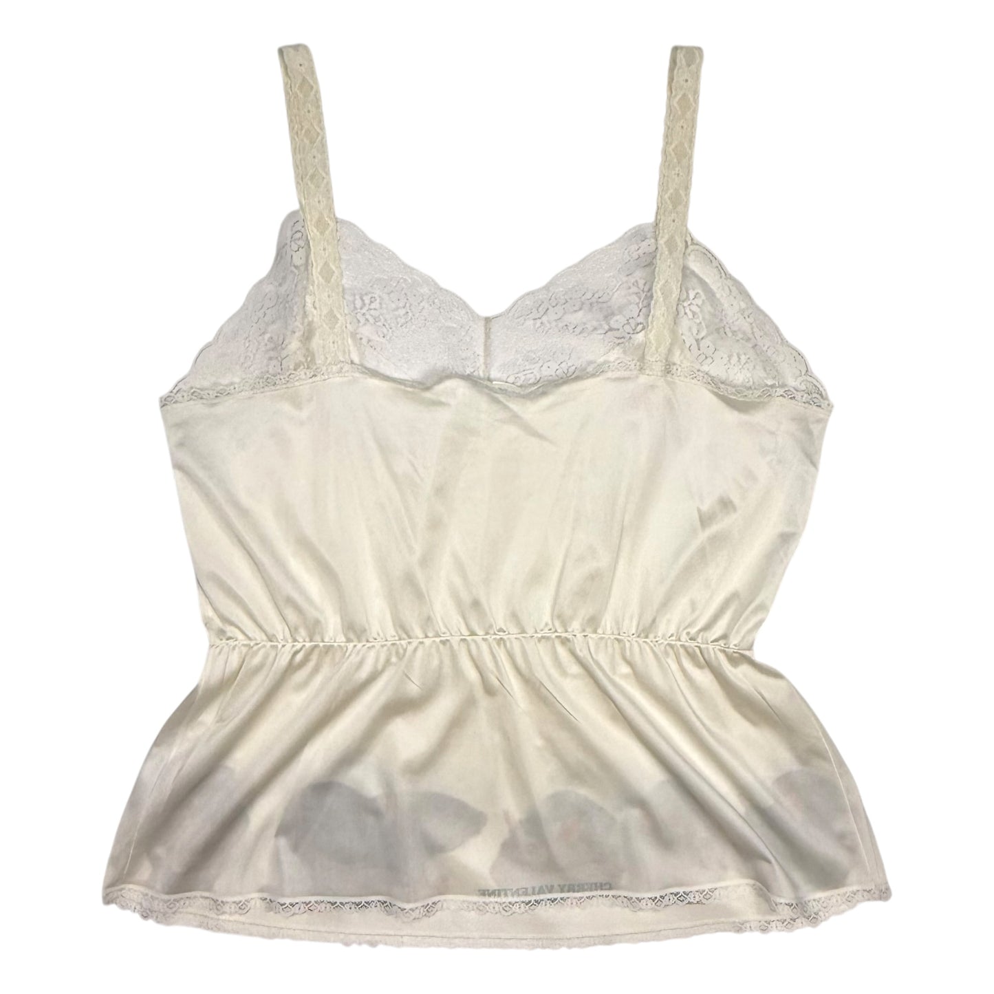 RAT LINEUP WHITE LACE PEPLUM CAMI TOP - XL