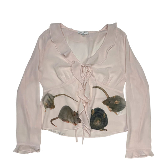 RATZ BABY PINK RUFFLE BLOUSE - L