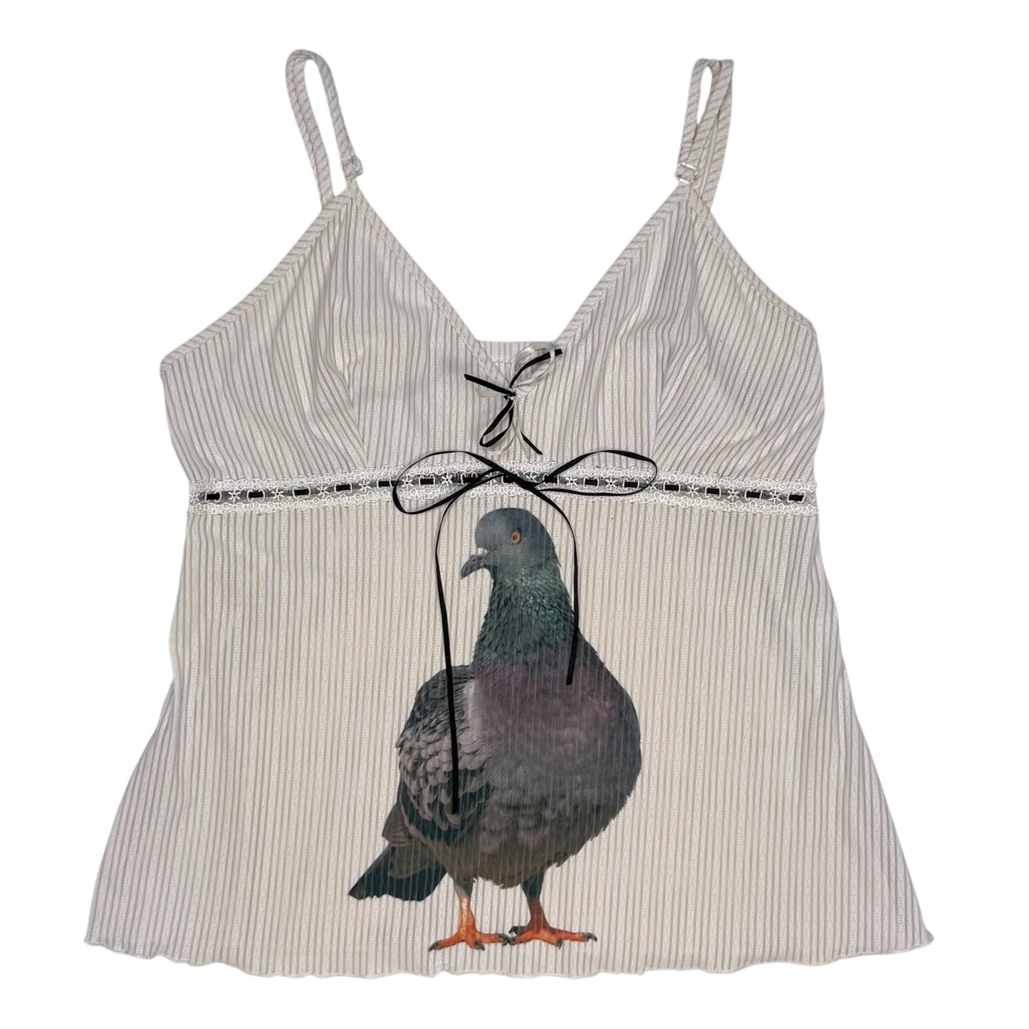 BIG PIGEON CREAM RIBBON TANK TOP - XS/S