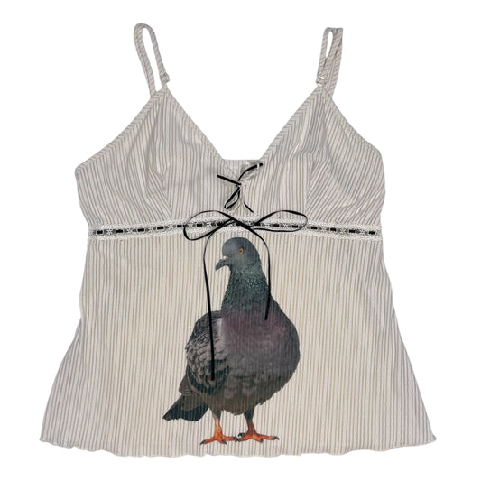 BIG PIGEON CREAM RIBBON TANK TOP - XS/S