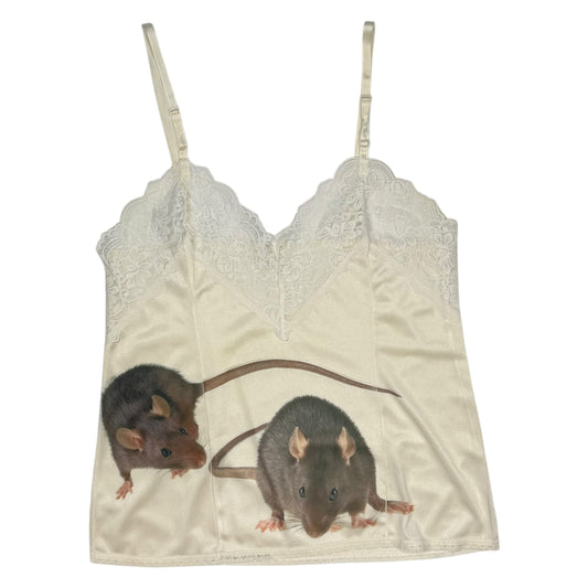 RAT FRIENDS CREAM LACE TANK TOP - XS/S