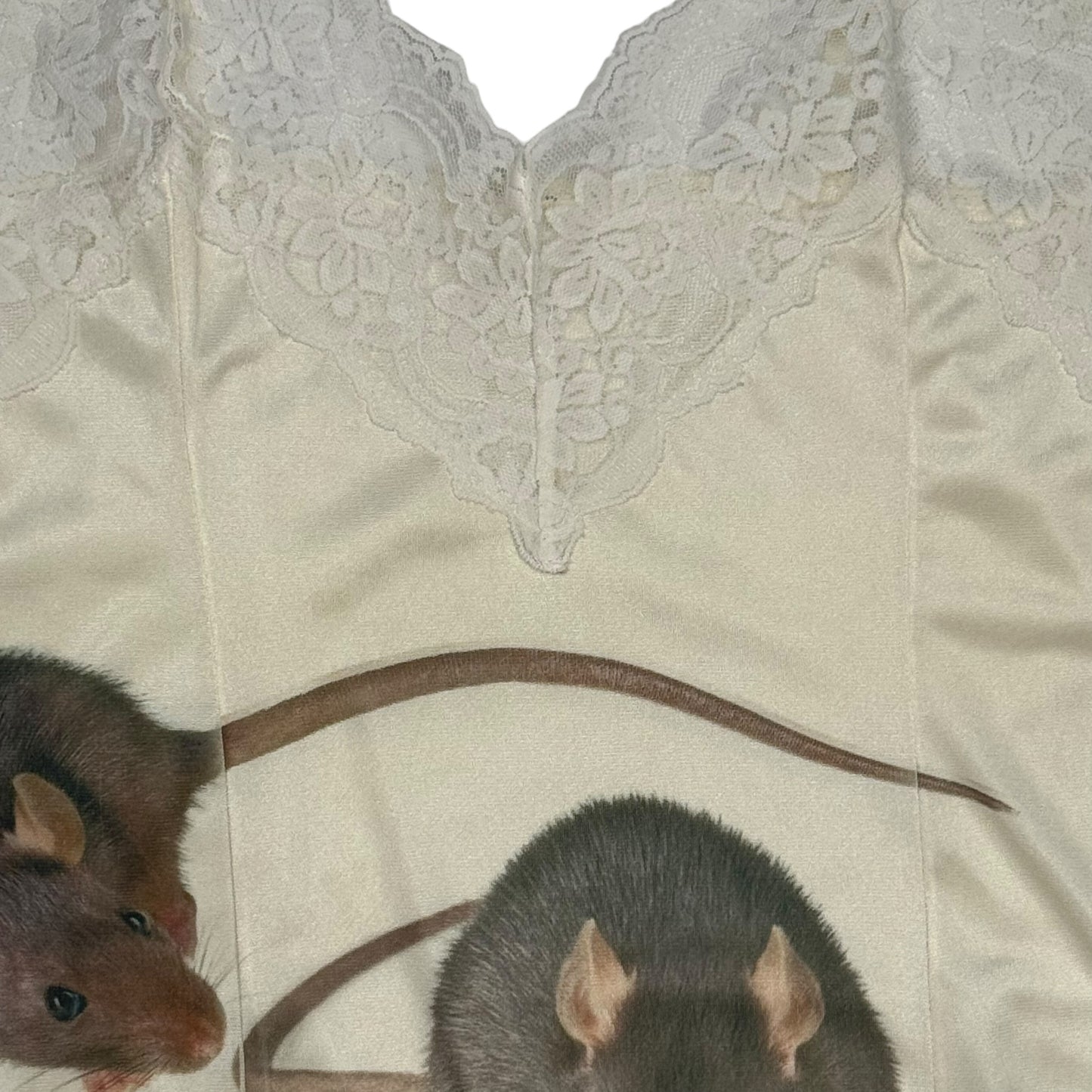 RAT FRIENDS CREAM LACE TANK TOP - XS/S