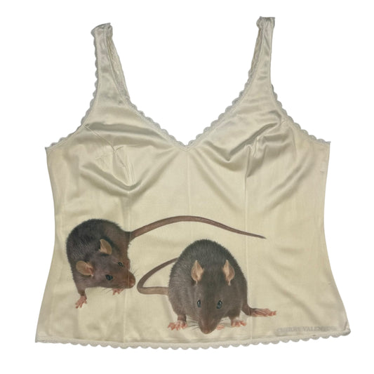 RATZ EGGSHELL LACE TRIM TANK TOP - M/L