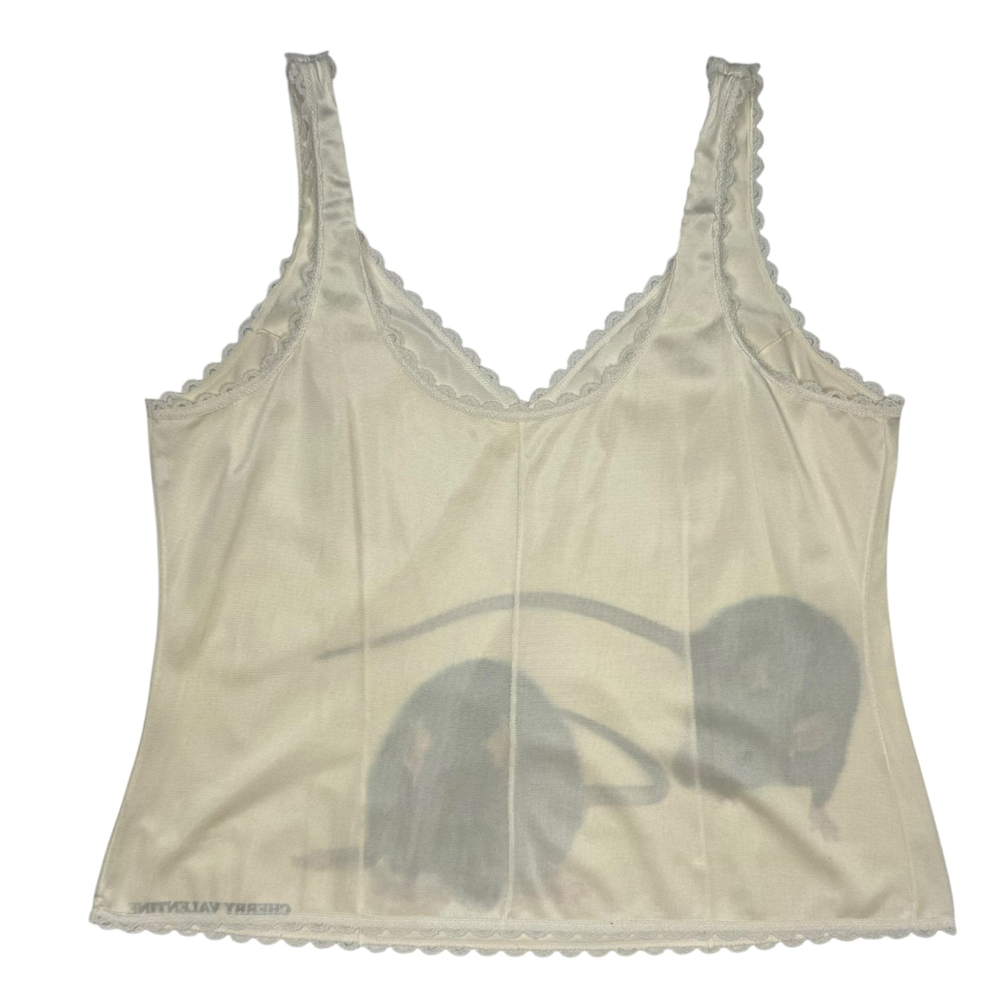 RATZ EGGSHELL LACE TRIM TANK TOP - M/L