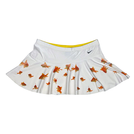 GOLDFISH WHITE MINI ATHLETIC SKIRT - S
