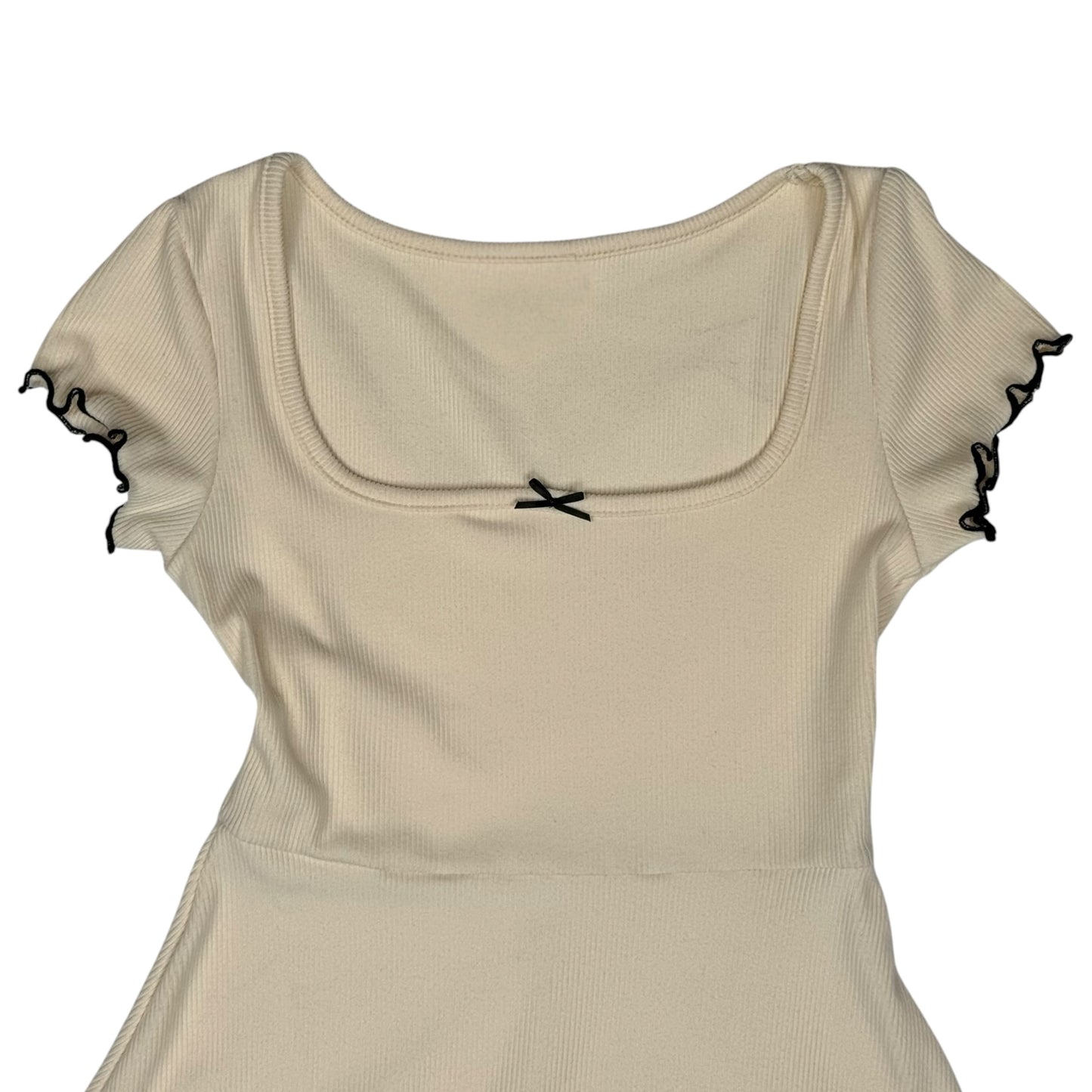 RAT LINE UP BABY DOLL CREAM DRESS - S