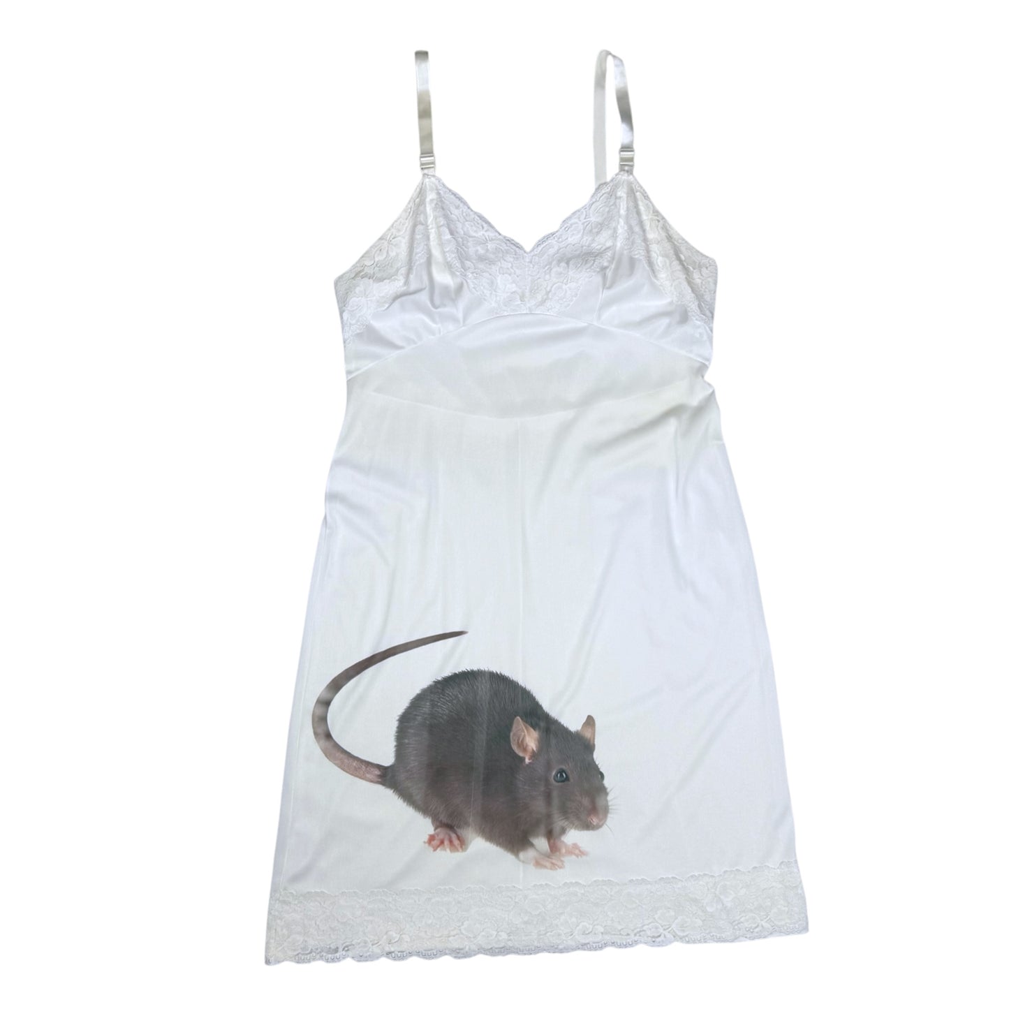 BIG RAT WHITE LACE SLIP DRESS - L/XL
