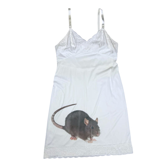 BIG RAT WHITE LACE SLIP DRESS - L/XL
