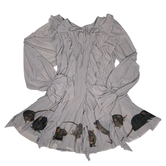 RATS RUFFLE OYSTER DRESS - M